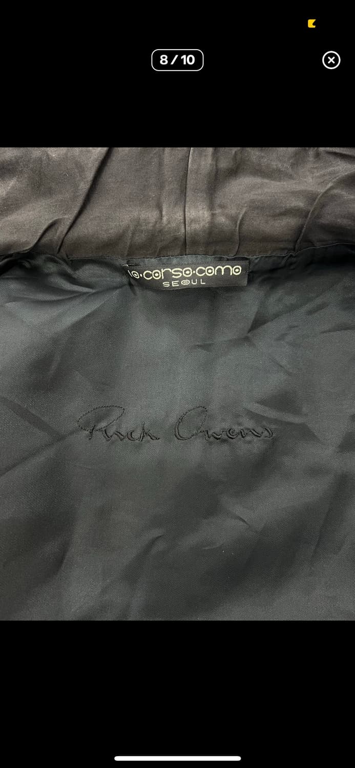 릭오웬스 09fw 블랙 언발란스 사선 풀 집업 코트 상품이미지3