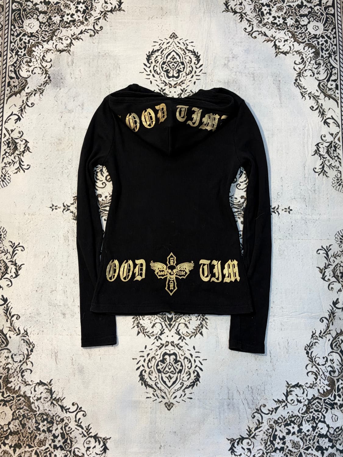 Y2K Punk gold Layered hoodie-zip up 상품이미지2