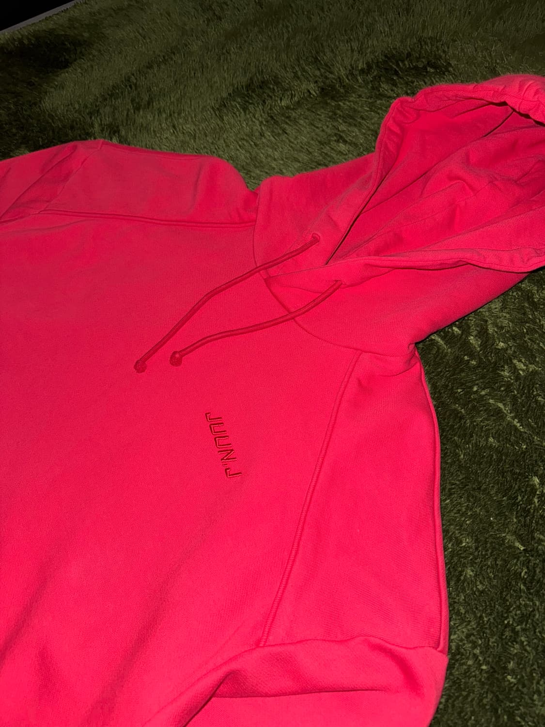 [S] 준지 오버사이즈 실루엣 사이드 지퍼 후디 레드 상품이미지2