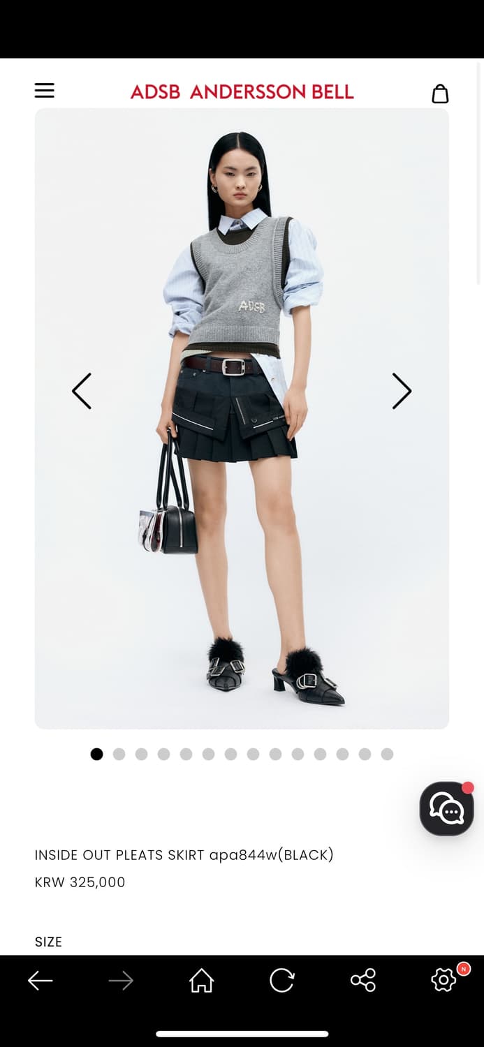 새상품)INSIDE OUT PLEATS SKIRT apa844w 상품이미지2