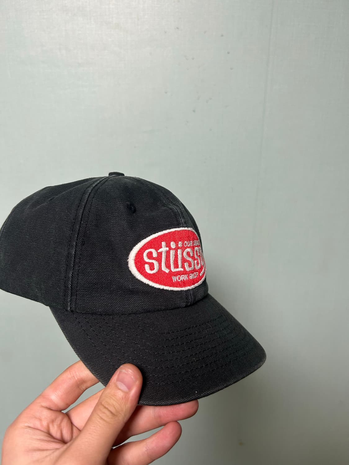 스투시 아워레가시 워크샵 미드 블랙 캡 상품이미지1