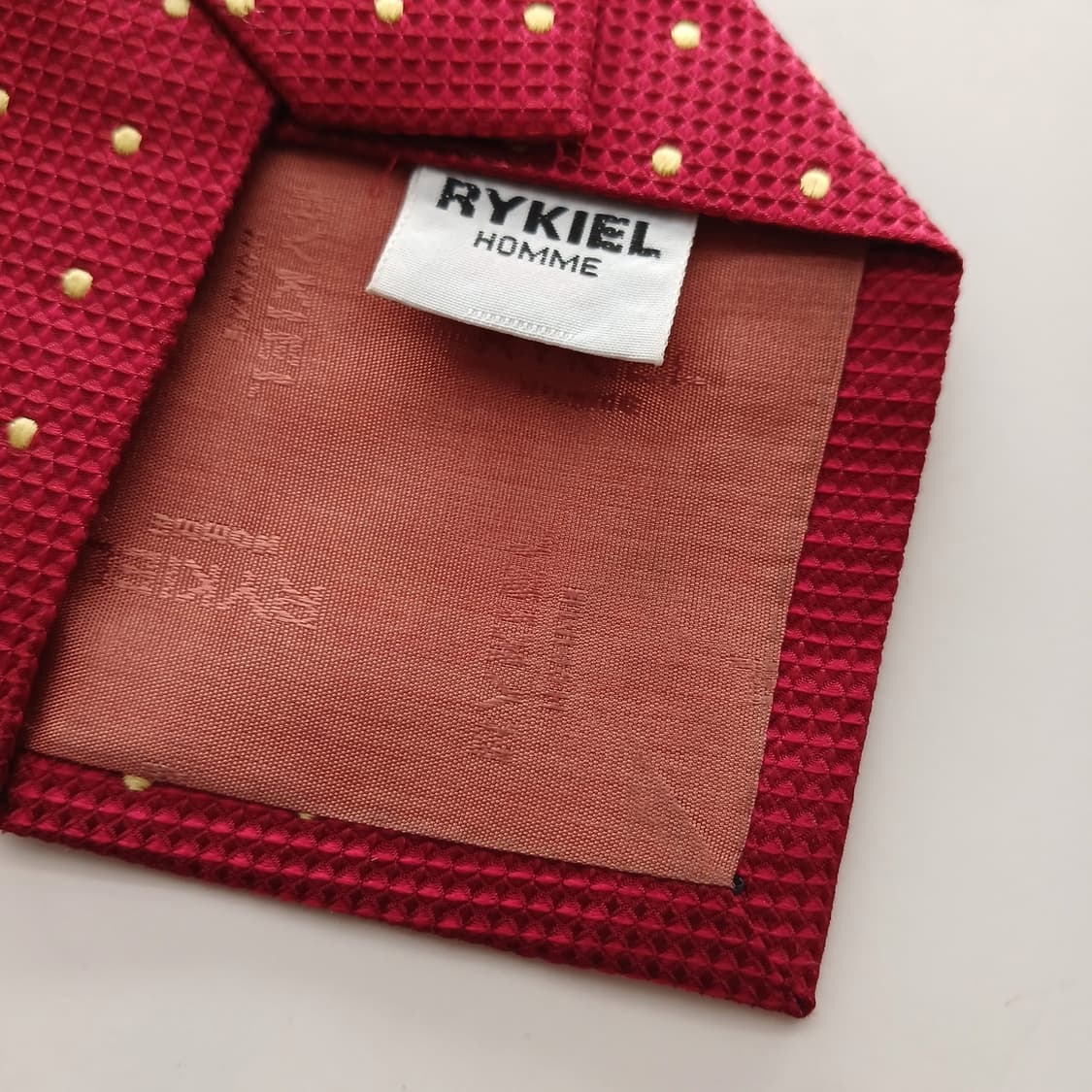 소니아 리키엘 옴므 실크 레드 도트 넥타이 9.3cm A등급 A18405 상품이미지7