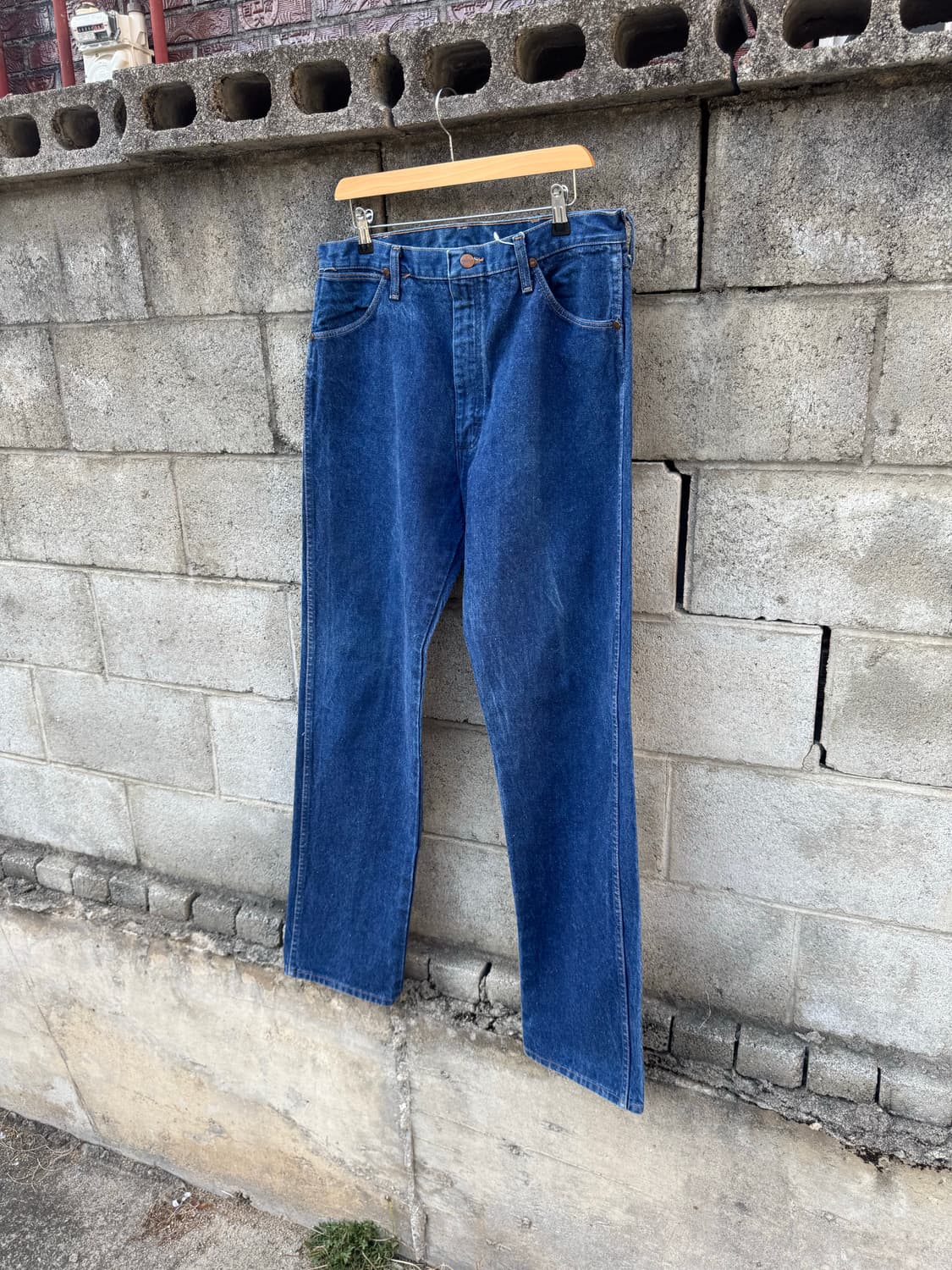 90s 랭글러 빈티지 13mwz 워싱 카우보이컷 부츠컷 데님 팬츠 36 상품이미지3