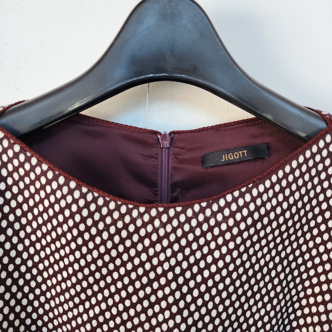 지고트 도트 패턴 긴팔 원피스 상품이미지2