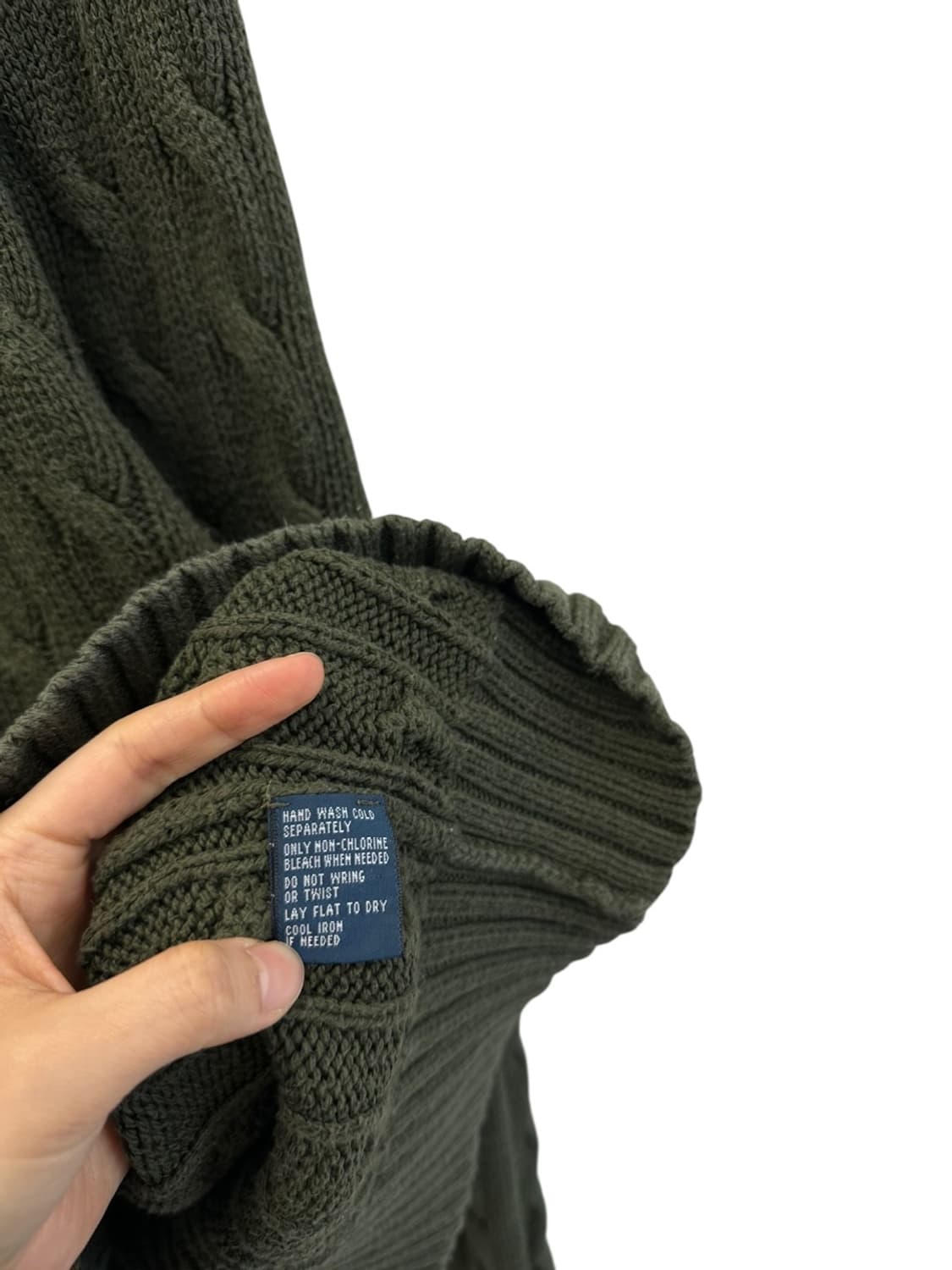 00s 폴로 꽈배기 케이블 니트 카키 (L) 상품이미지9