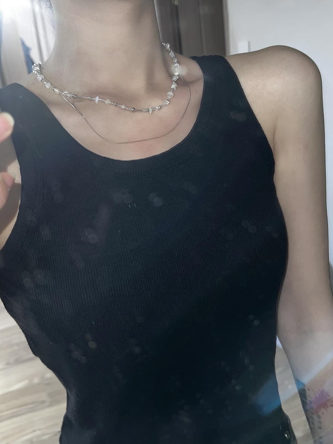 {핸드메이드} 투명 원석 목걸이🫧 상품이미지2