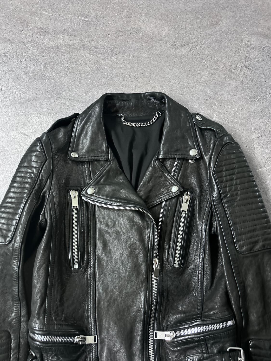 Italian Lambskin Multi Zip Rider Jacket 상품이미지4