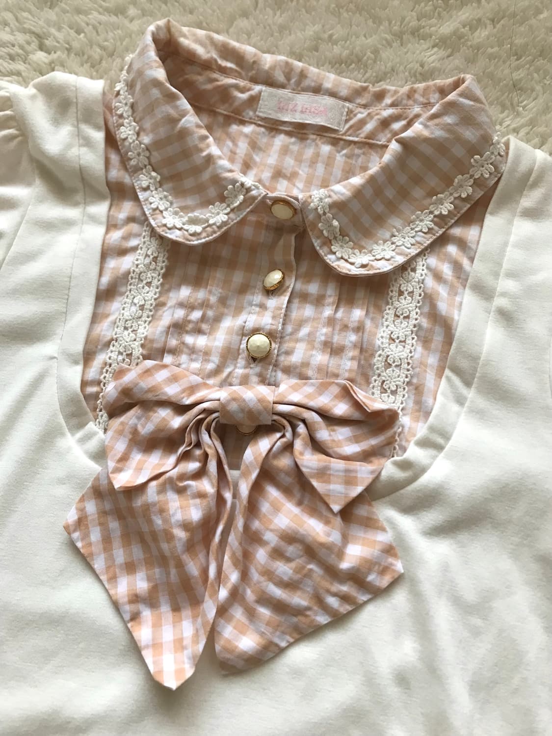 리즈리사 희귀 리본 레이어드 셔츠 상품이미지3