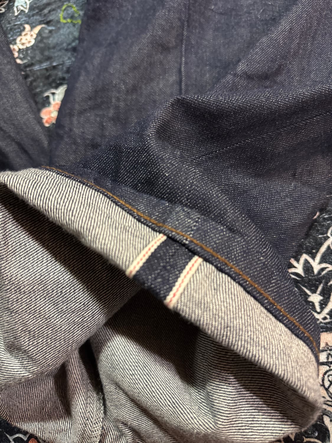 비슬로우 와이드 셀비지 데님 인디고 상품이미지2