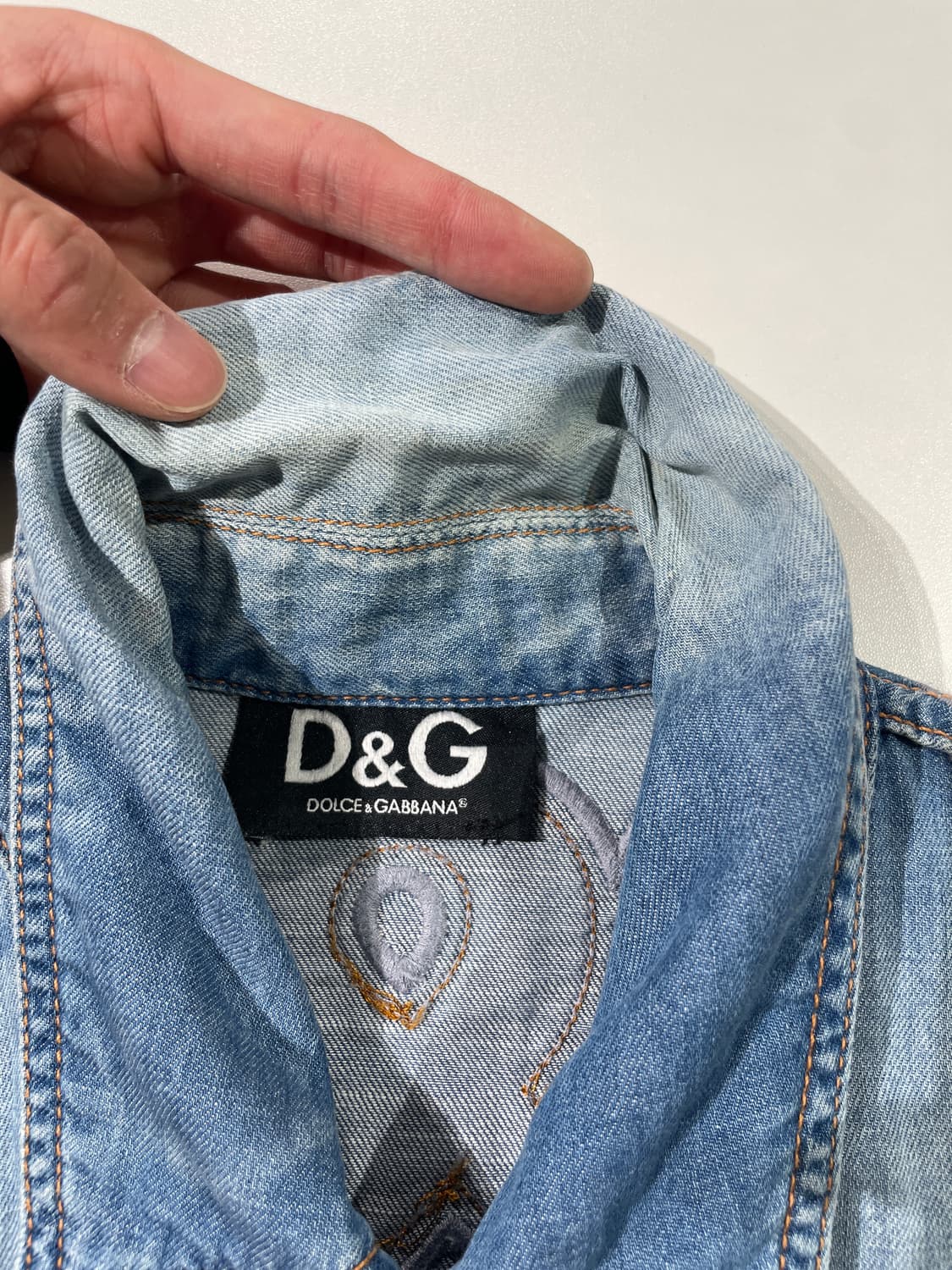 돌체 앤 가바나 연청 워싱 씬 데님 자켓 상품이미지7