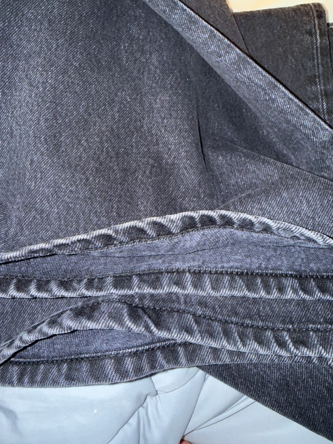 벨리에 트루 와이드 데님 워시드 블랙/32 상품이미지6