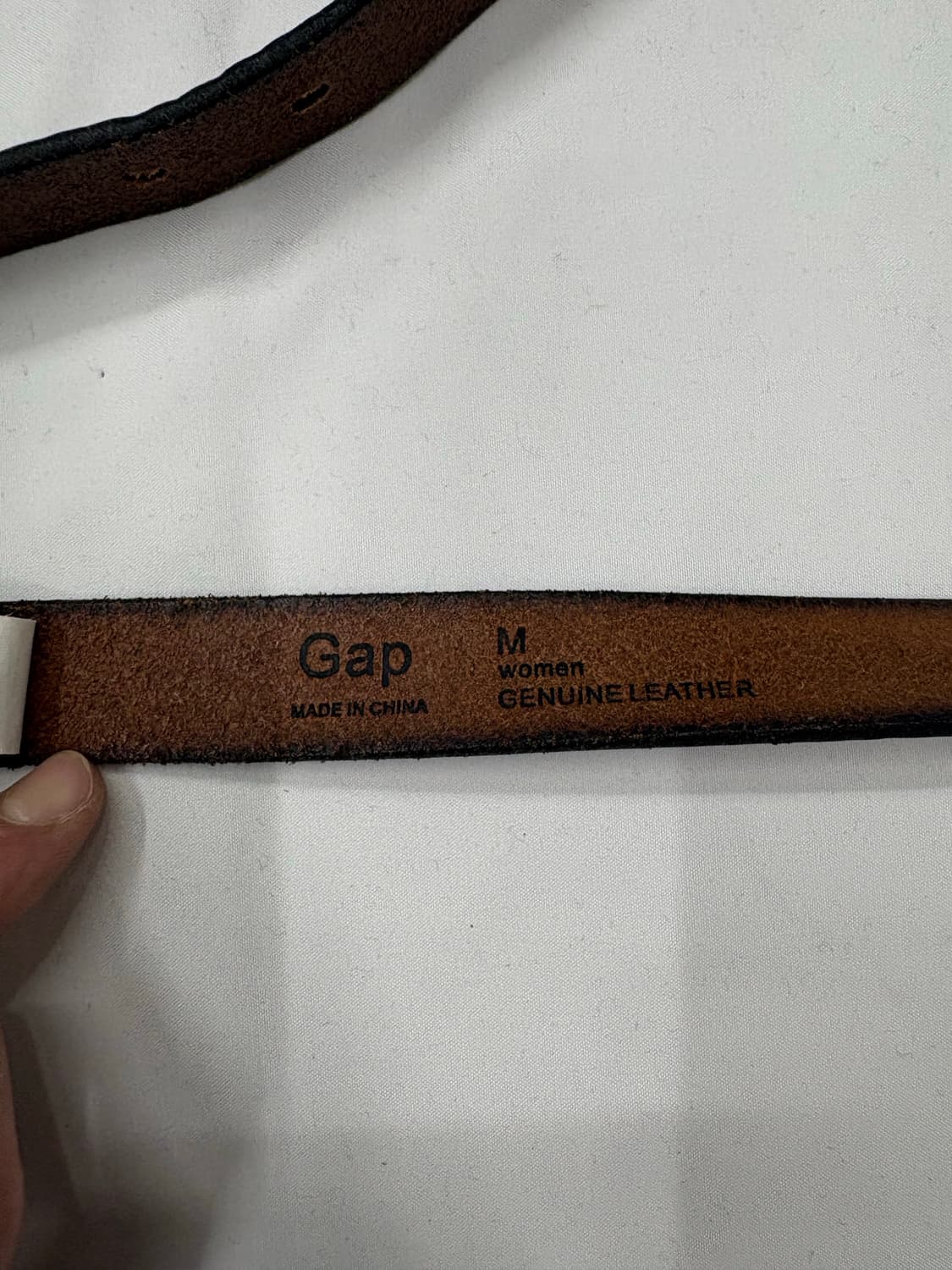 GAP 갭 헤링본 패턴 브라운 레더 벨트 상품이미지4