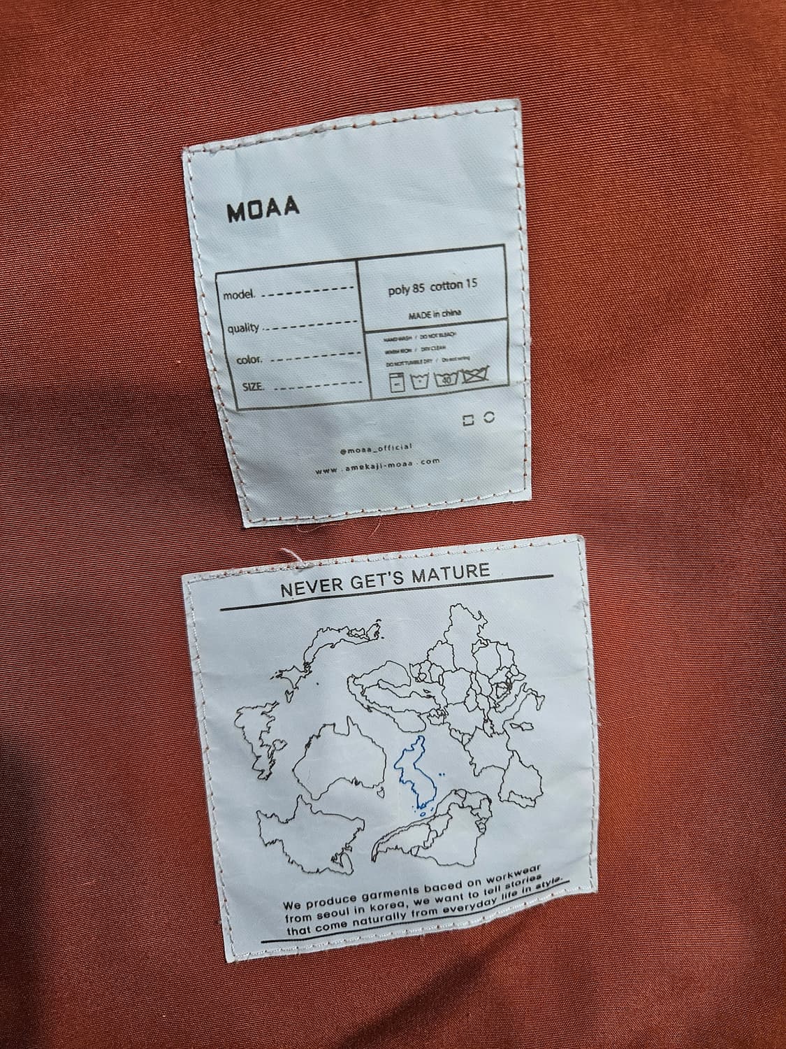 모아 오렌지 남성 세미오버핏 100~105 후드집업 자켓  상품이미지10