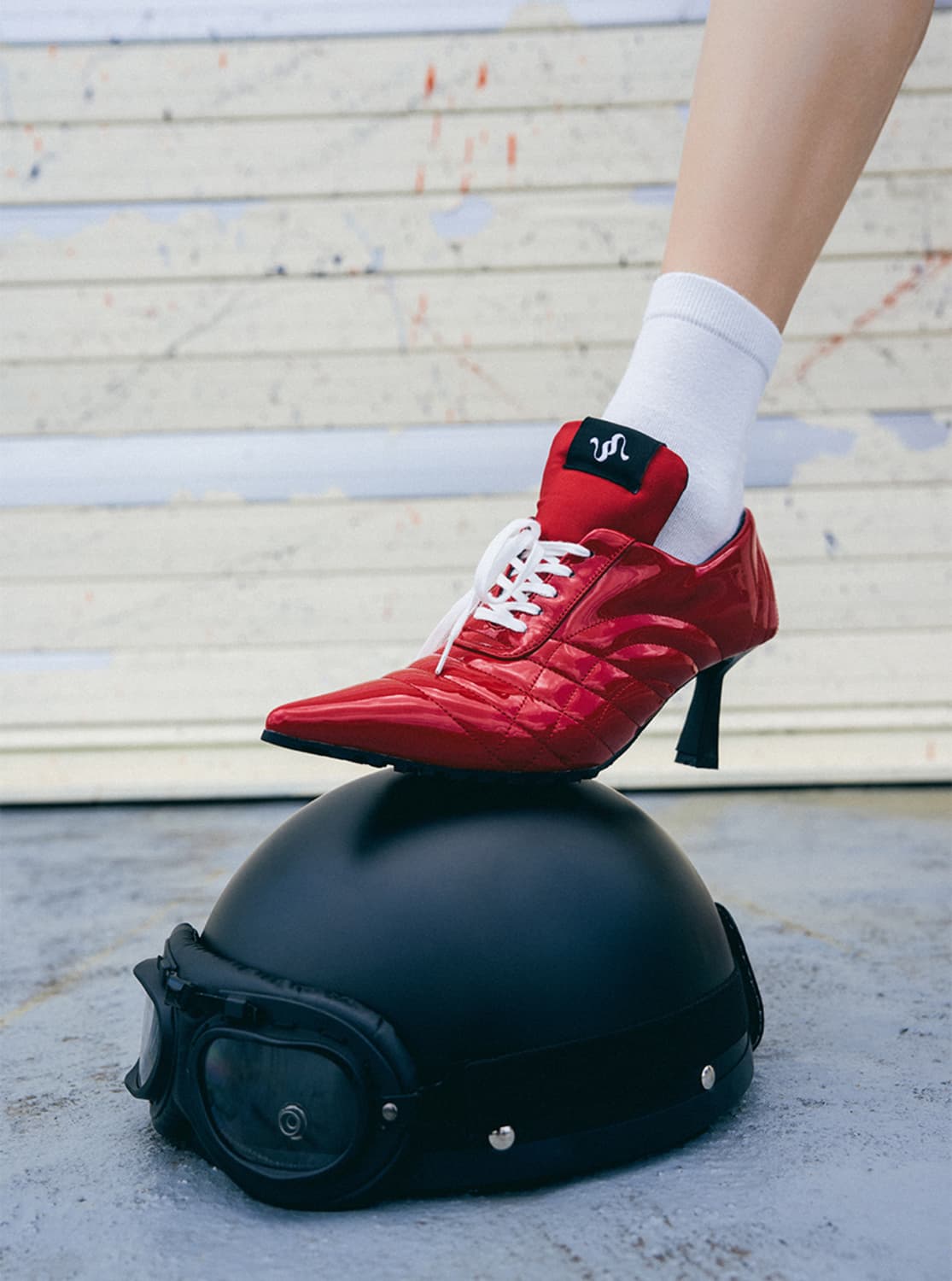 씨미즈 ssimeez 복싱 에나멜 레이스업 스틸레토 힐 레드 240 상품이미지1