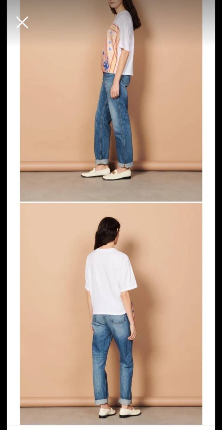 산드로 스카프 디자인 반팔 티셔츠 55~77M 상품이미지2
