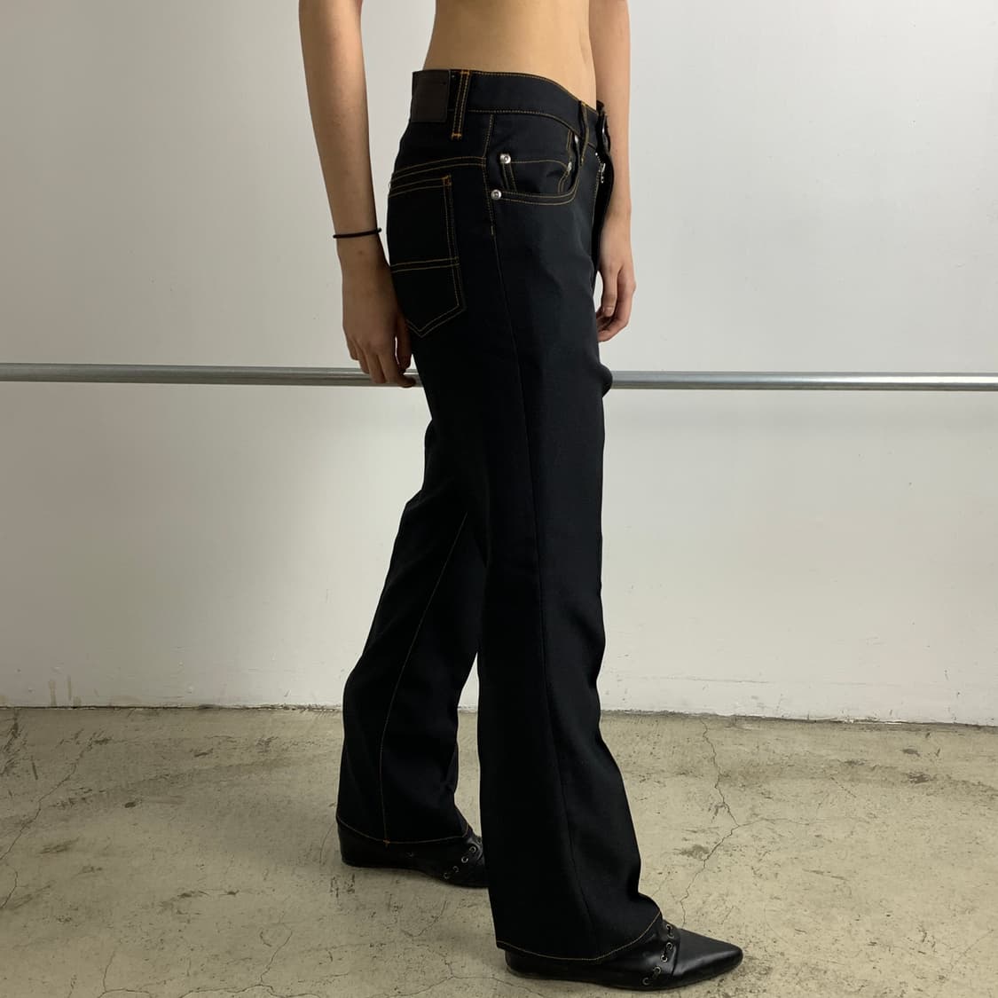 지에다 플레어핏 슬랙스 인디고 상품이미지3