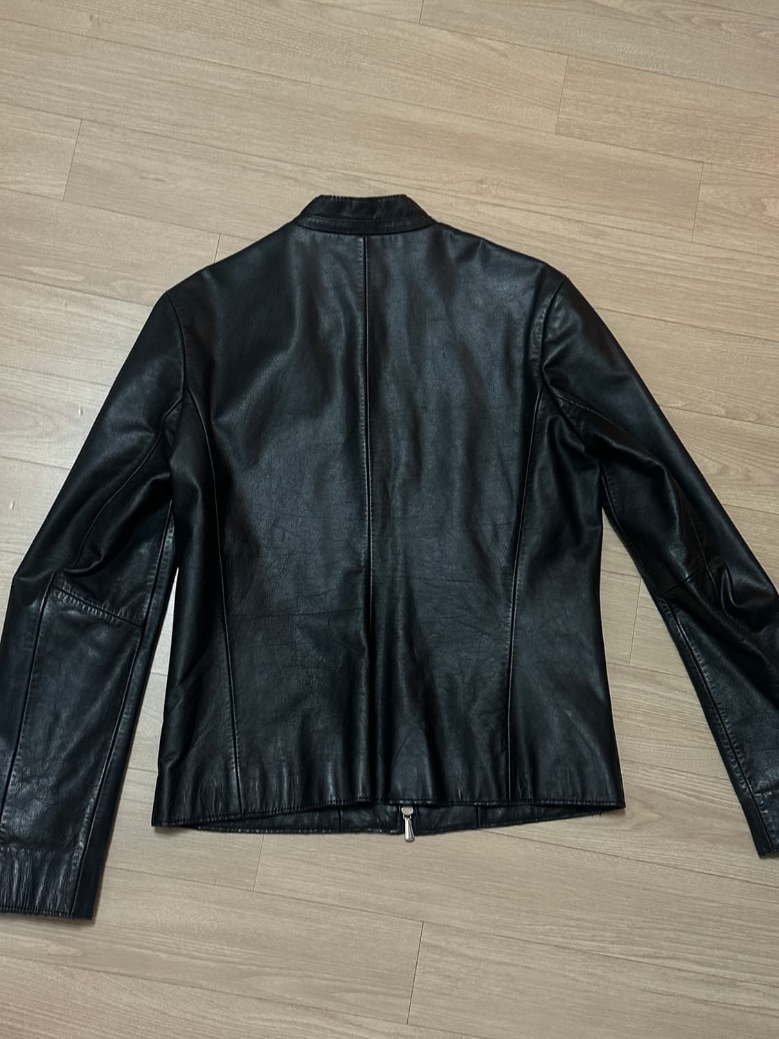 아르마니 익스체인지 싱글 레더 자켓 블랙 상품이미지4