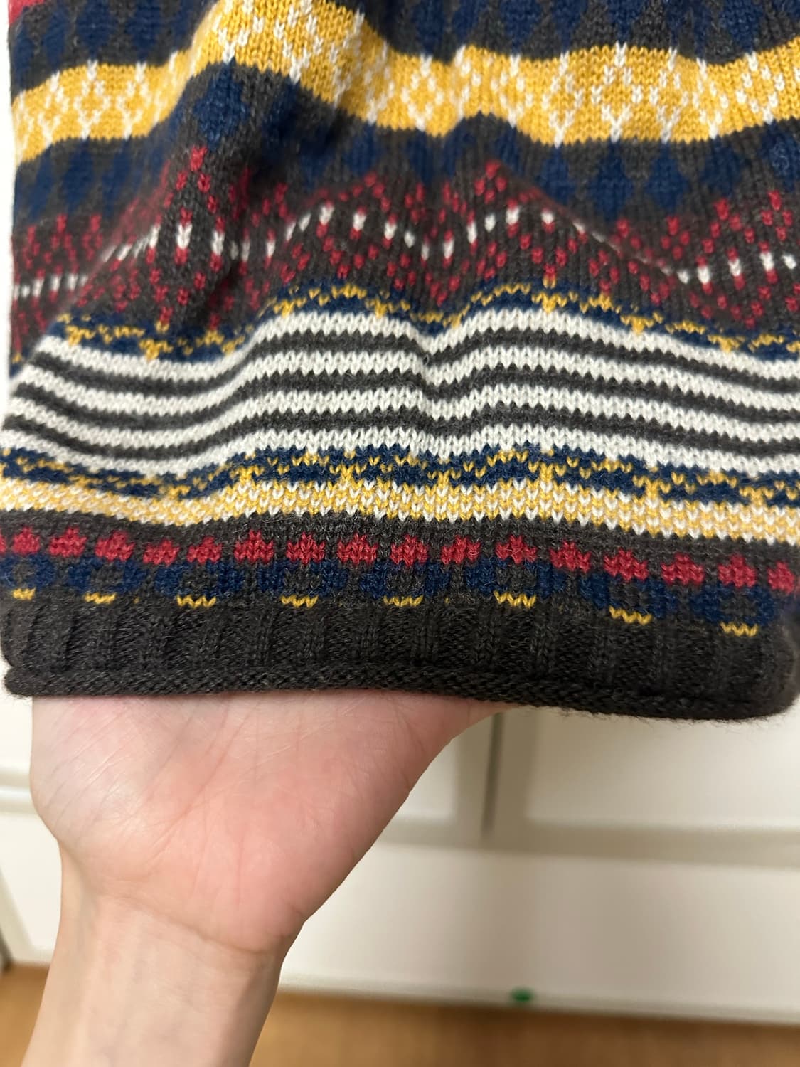 빈티지 패턴 니트 미디 스커트 상품이미지4