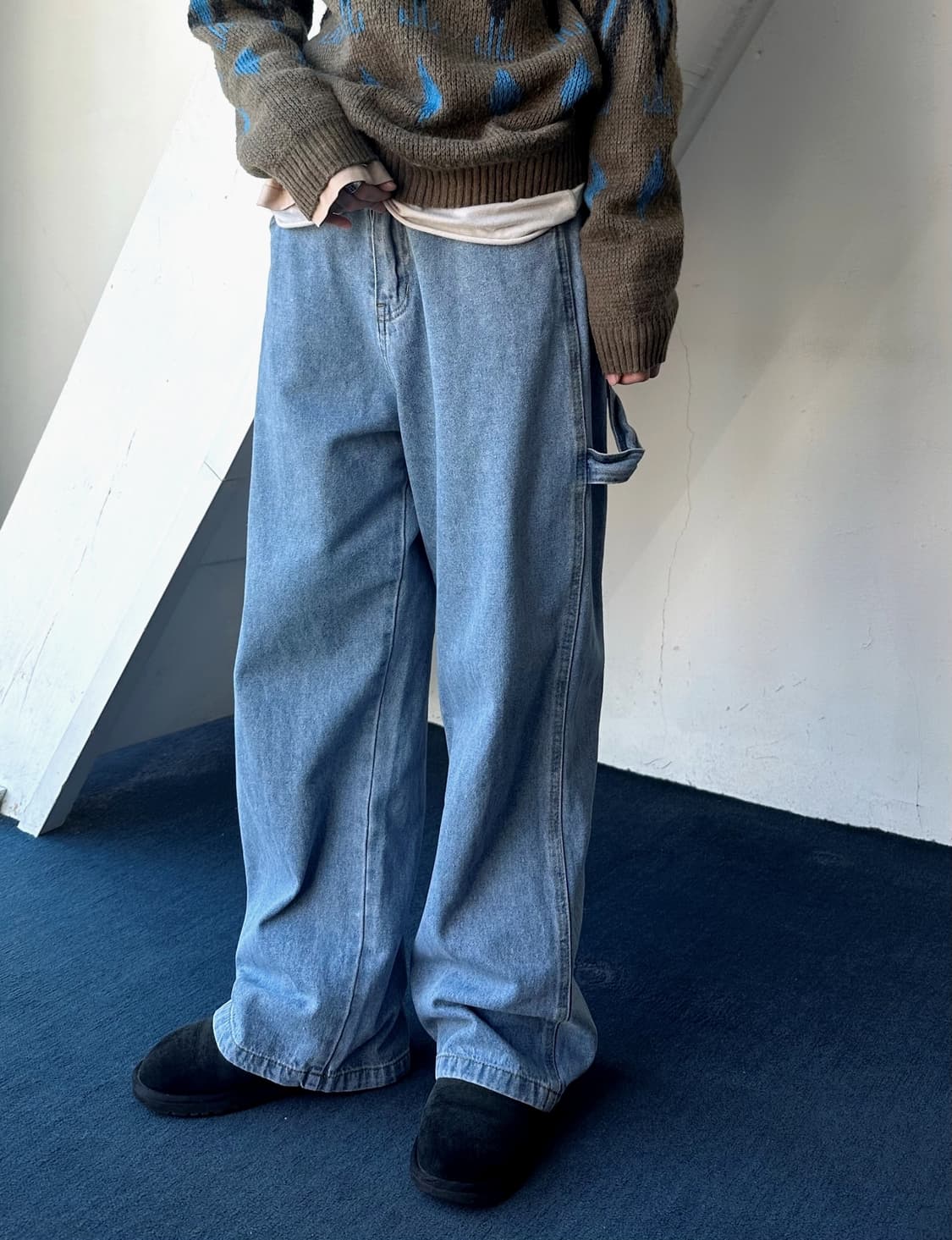 Denim wide design painter pants 상품이미지4