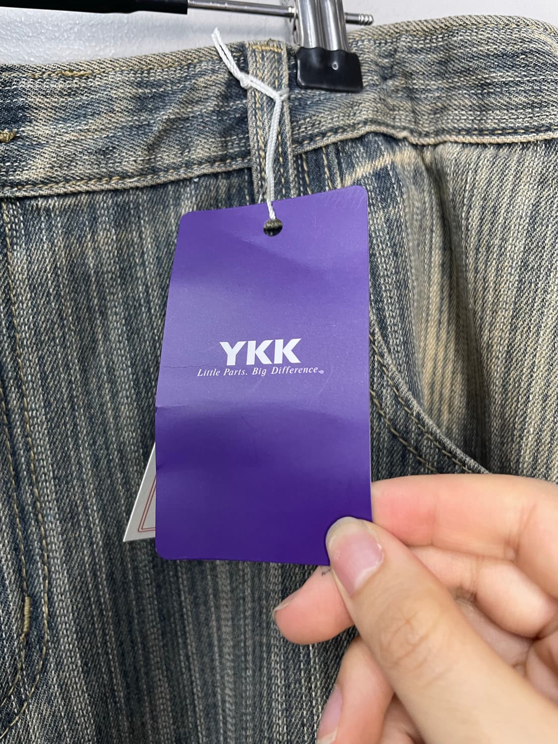 빈티지 ykk 스트라이프 와이드 벌룬핏 데님 팬츠 H2810 상품이미지7