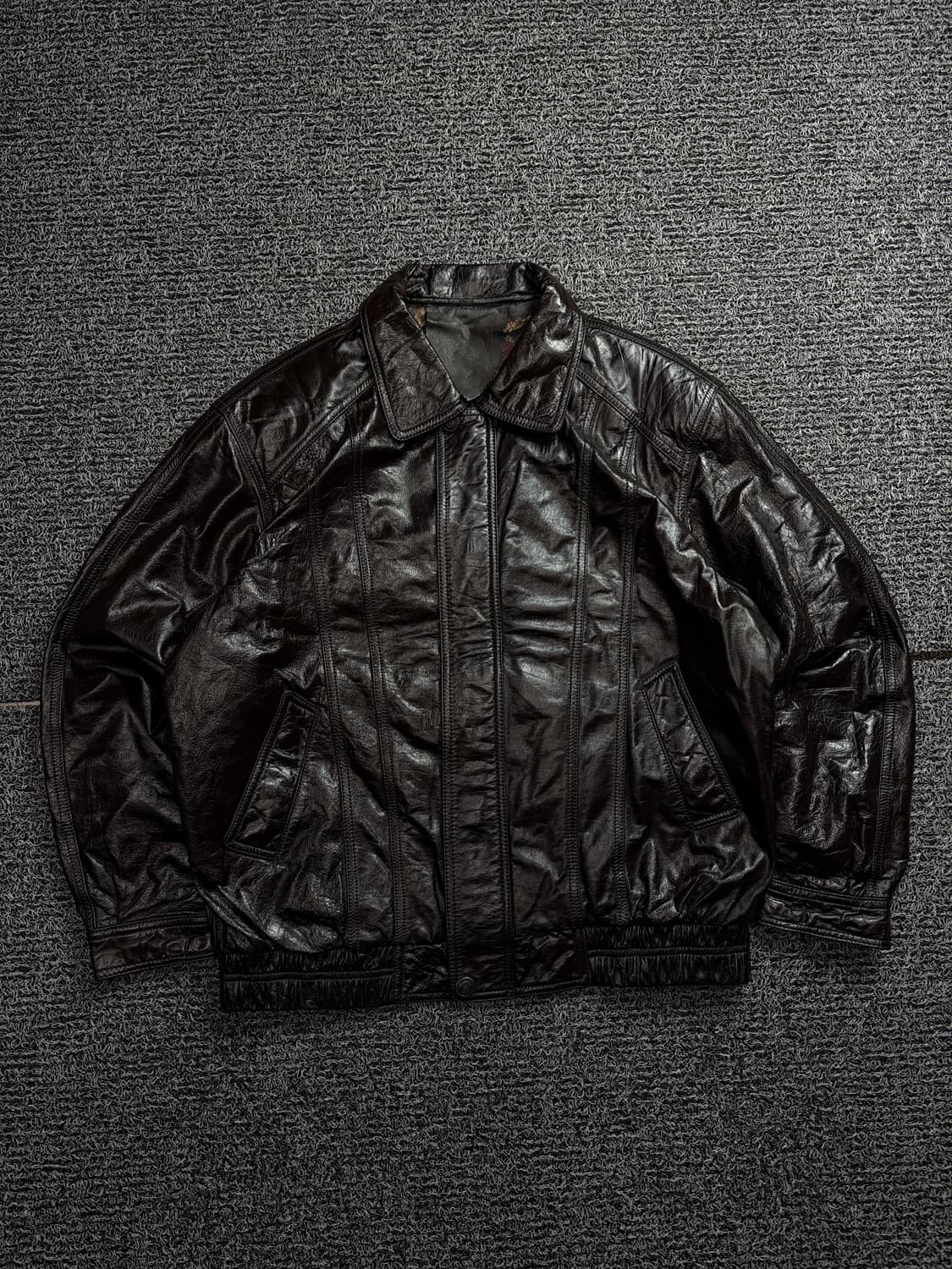 아카이브 빈티지 카우하이드 레더 봄버 자켓 브라운 1904 상품이미지2