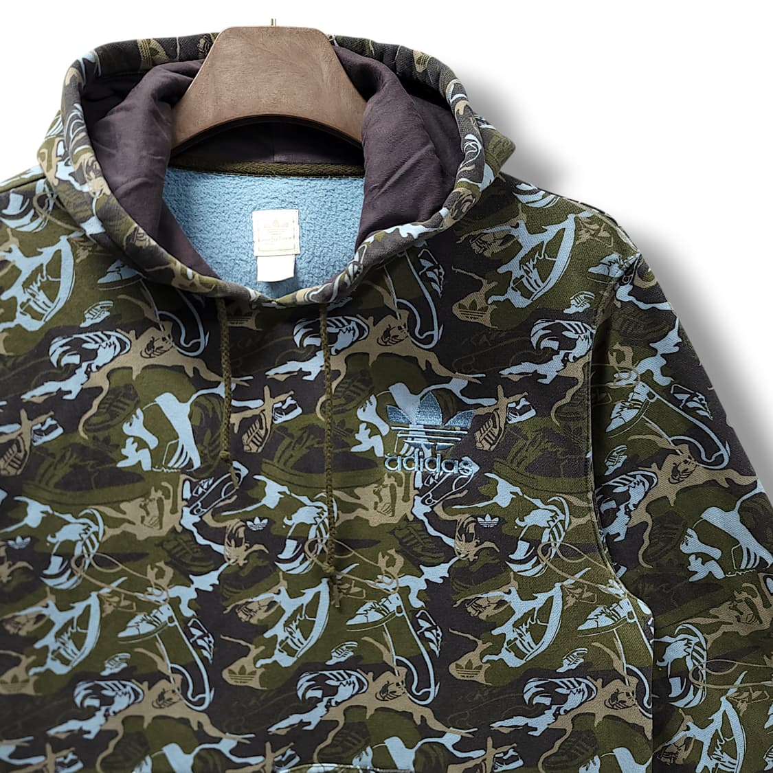 [100] 아디다스 카모플라쥬 파이어버드 올오버 기모 후드티셔츠 상품이미지4