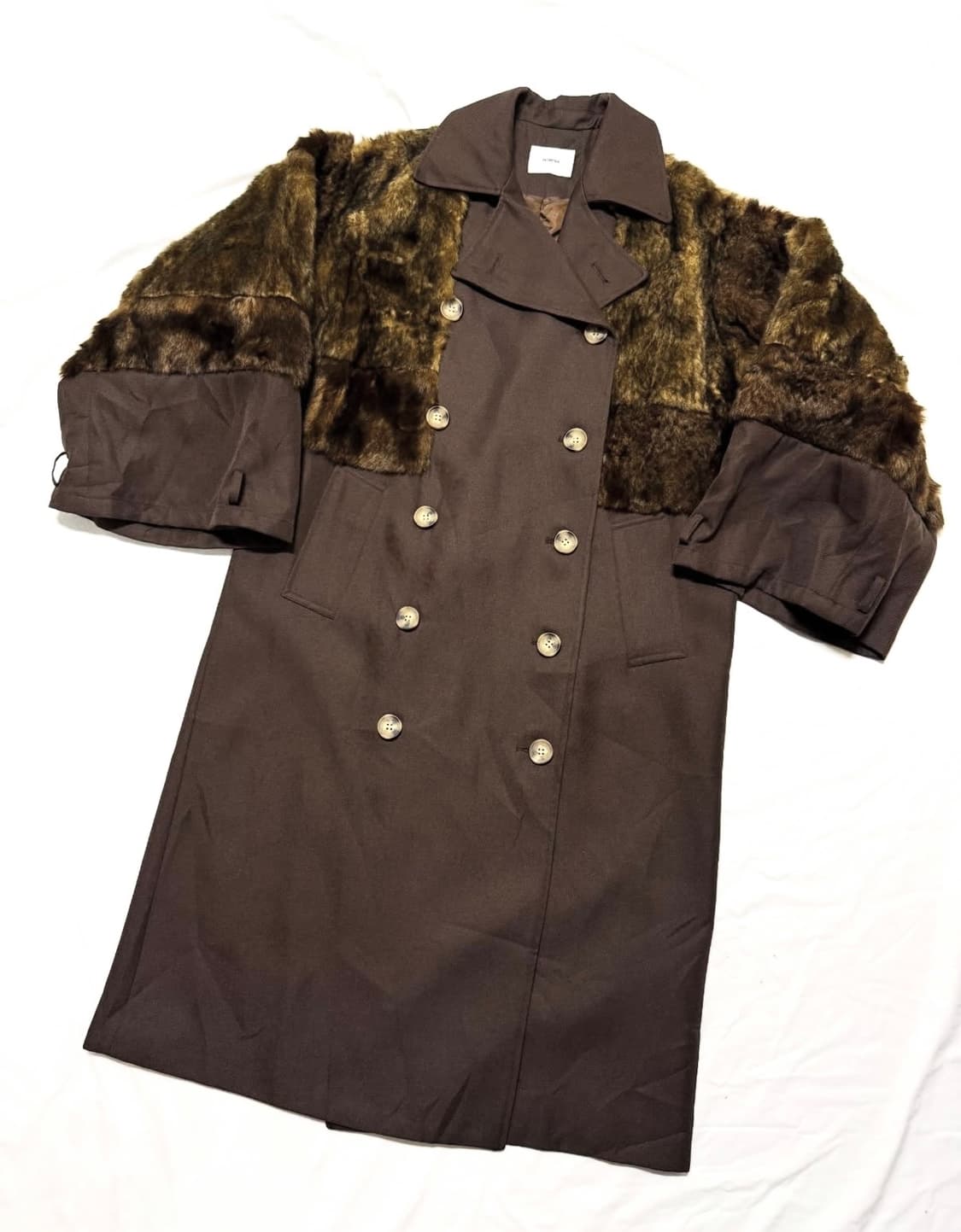 Murua - 퍼 믹스드 트렌치 코트 상품이미지2