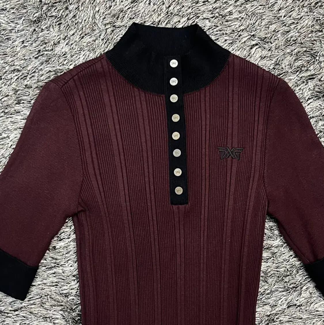 PXG 여성 골프 헨리넥 골지 니트 (S) 상품이미지2