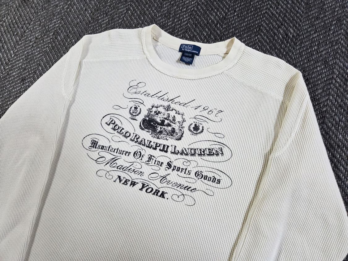 폴로 랄프로렌 희귀 RL&CO 라벨 와플 롱슬리브 상품이미지3