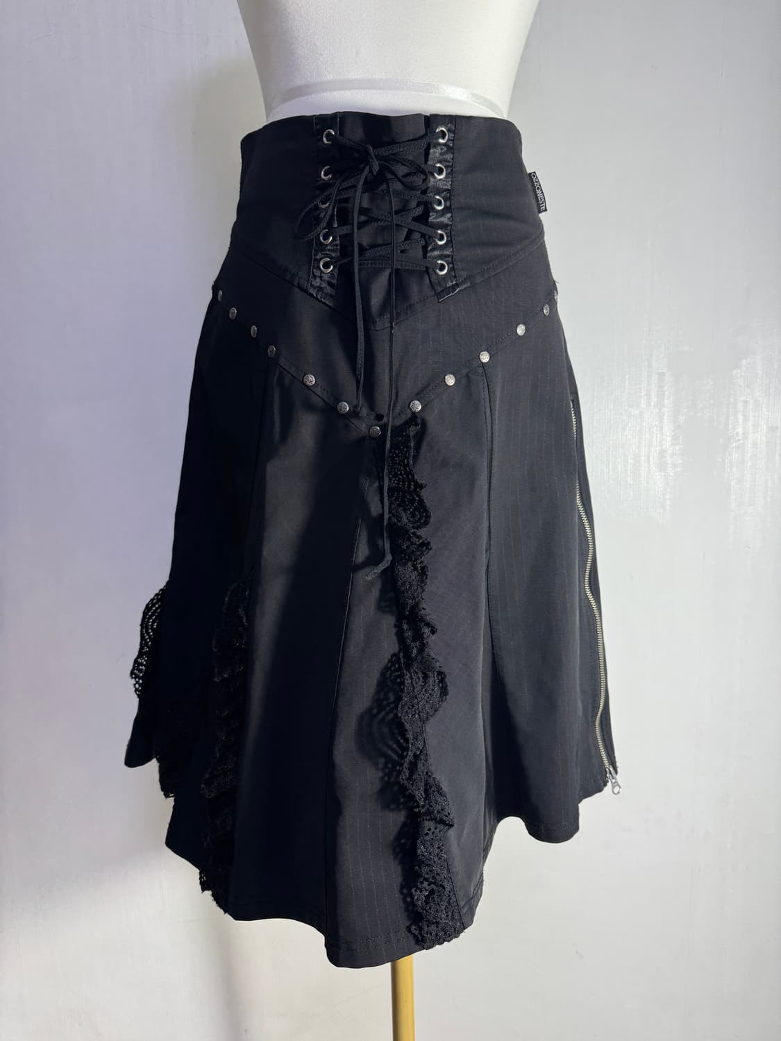 Ozz oneste 스터드 레이스 업 스커트 y2k 고딕 로리타 오즈온 상품이미지1