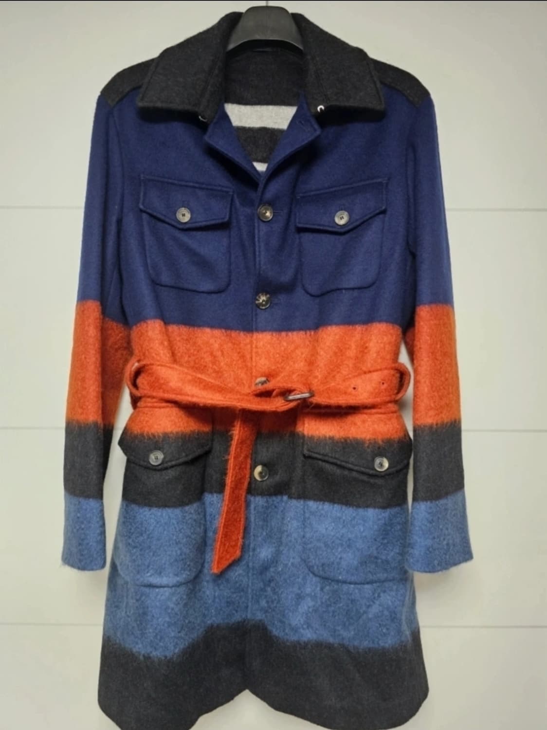 명품 페라가모 컬러블록 모헤어코트(105/럭셔리) 상품이미지2