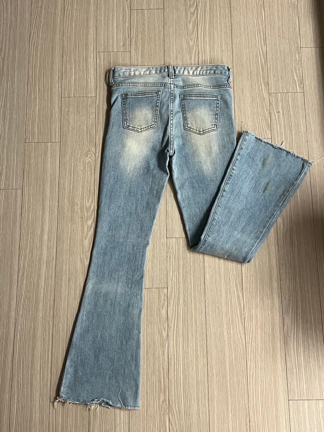 y2k 연청 워싱 부츠컷 데님 팬츠 청바지 44 S 상품이미지4