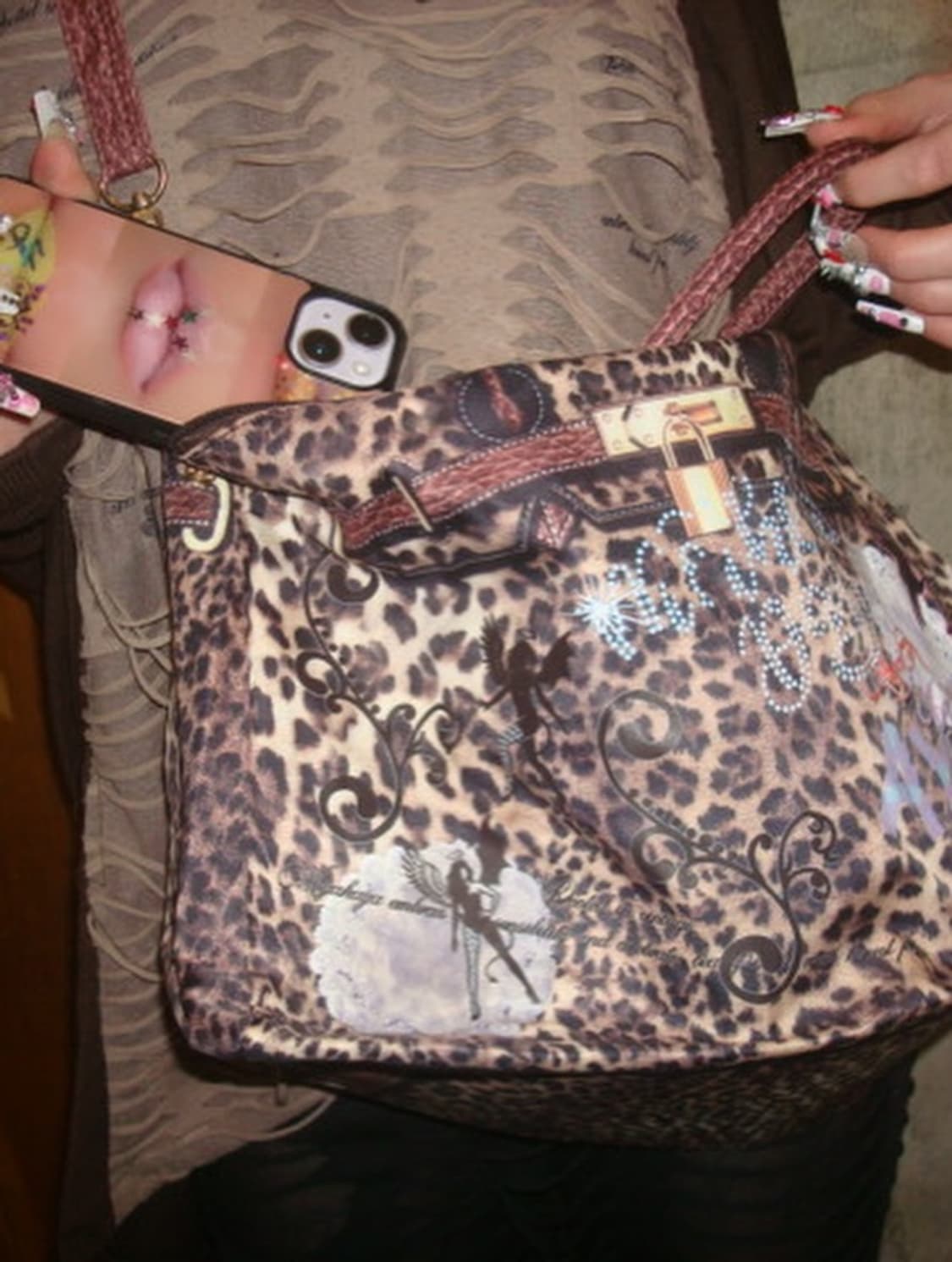 Cross leopard print bag 상품이미지1