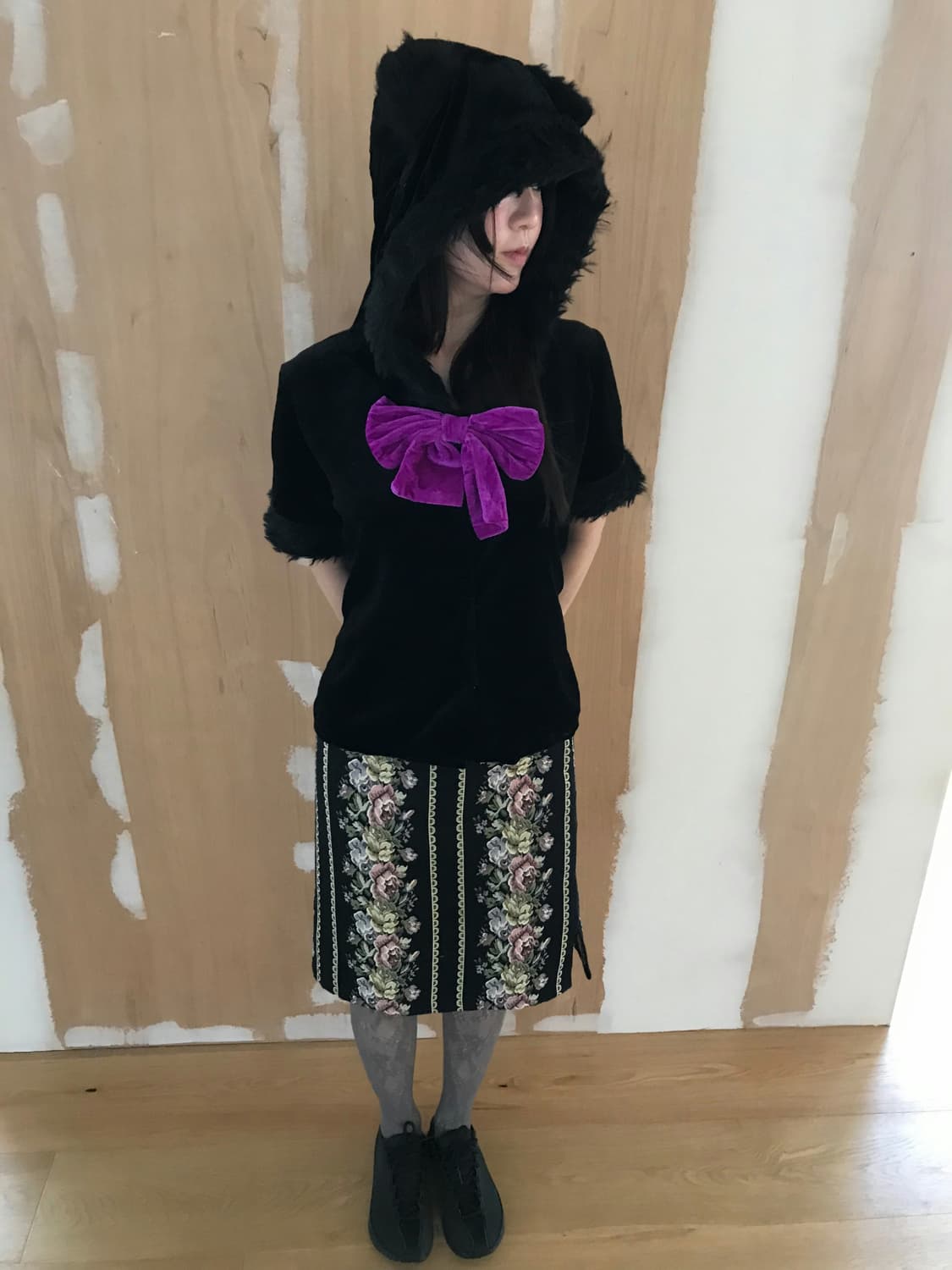 vintage velvet hood top 상품이미지8
