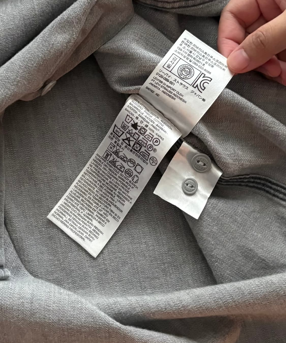 리바이스 그레이 데님 워크 셔츠 상품이미지5