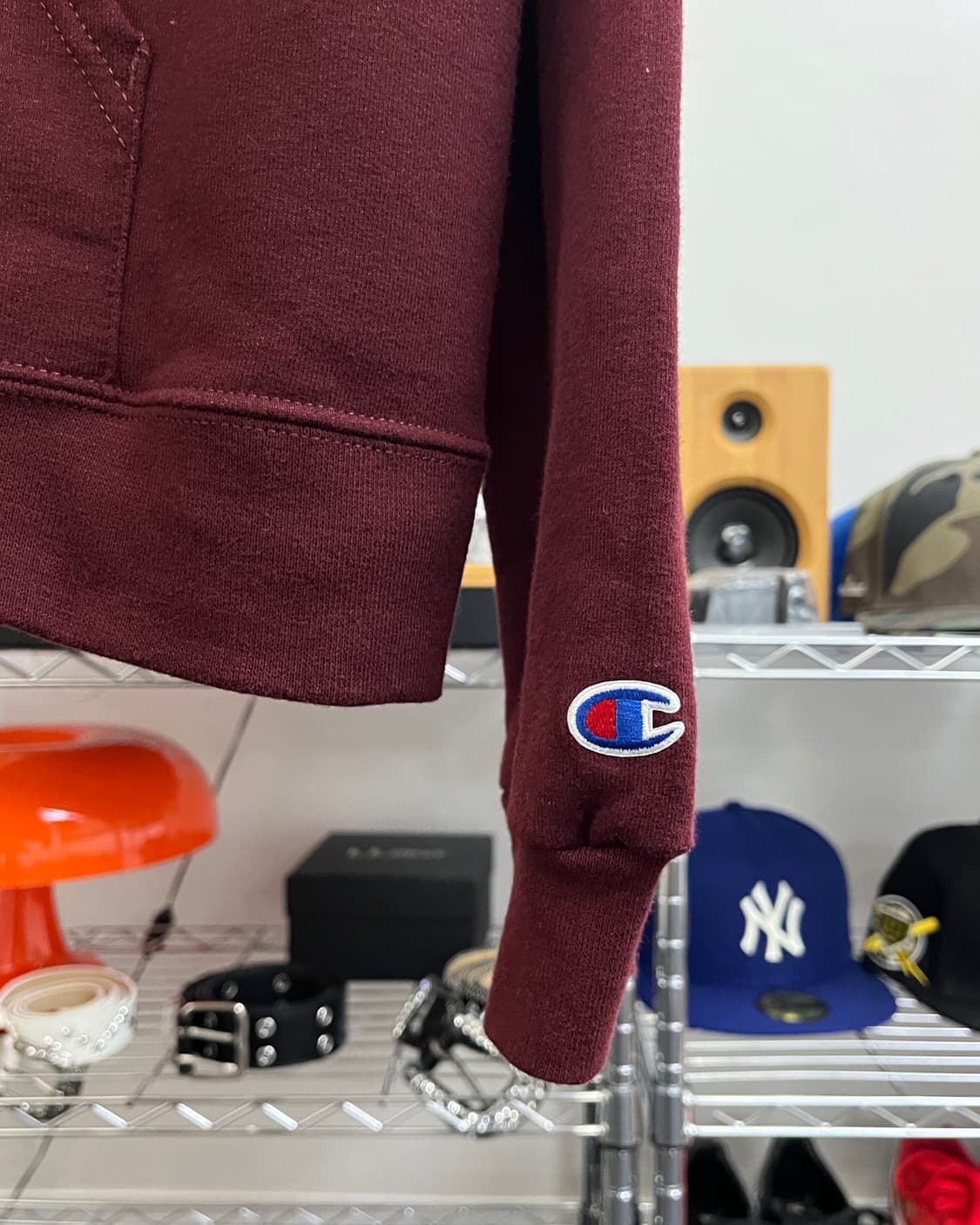 챔피언 00s 하버드 컬리지 버건디 후드티 상품이미지7