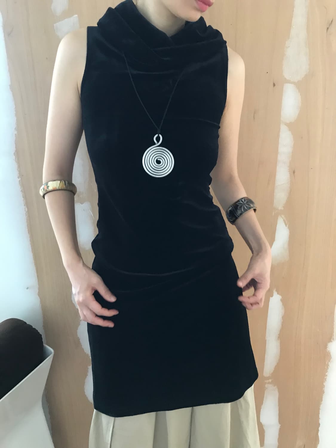 vintage velvet shirring one-piece 상품이미지4