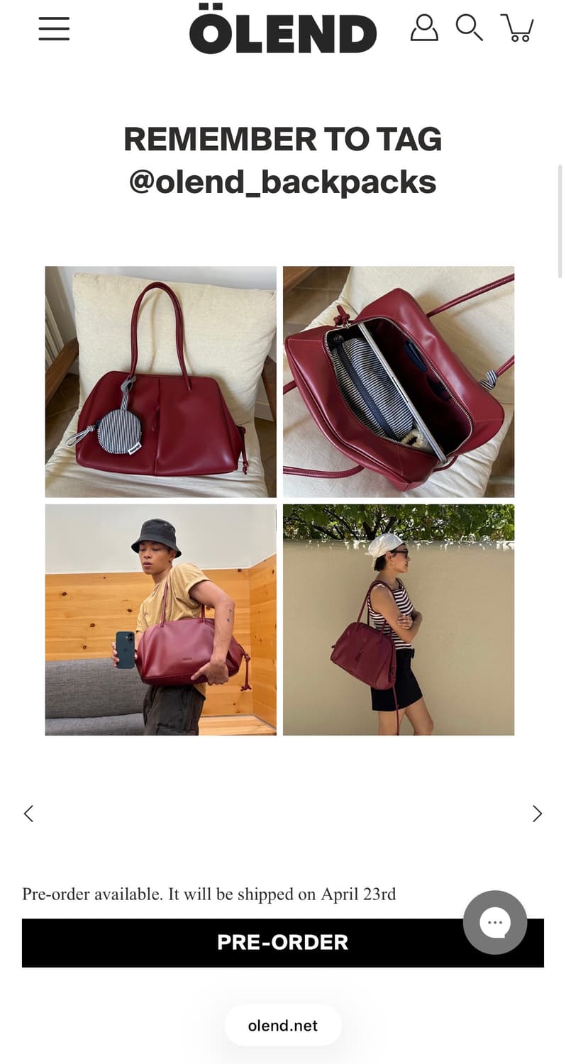 ölend brooklyn bag 올렌드 브룩클린백 체리레드 상품이미지3