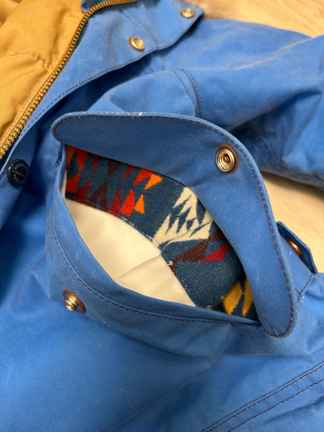 PENDLETON 후드 퍼 파카 블루 상품이미지5