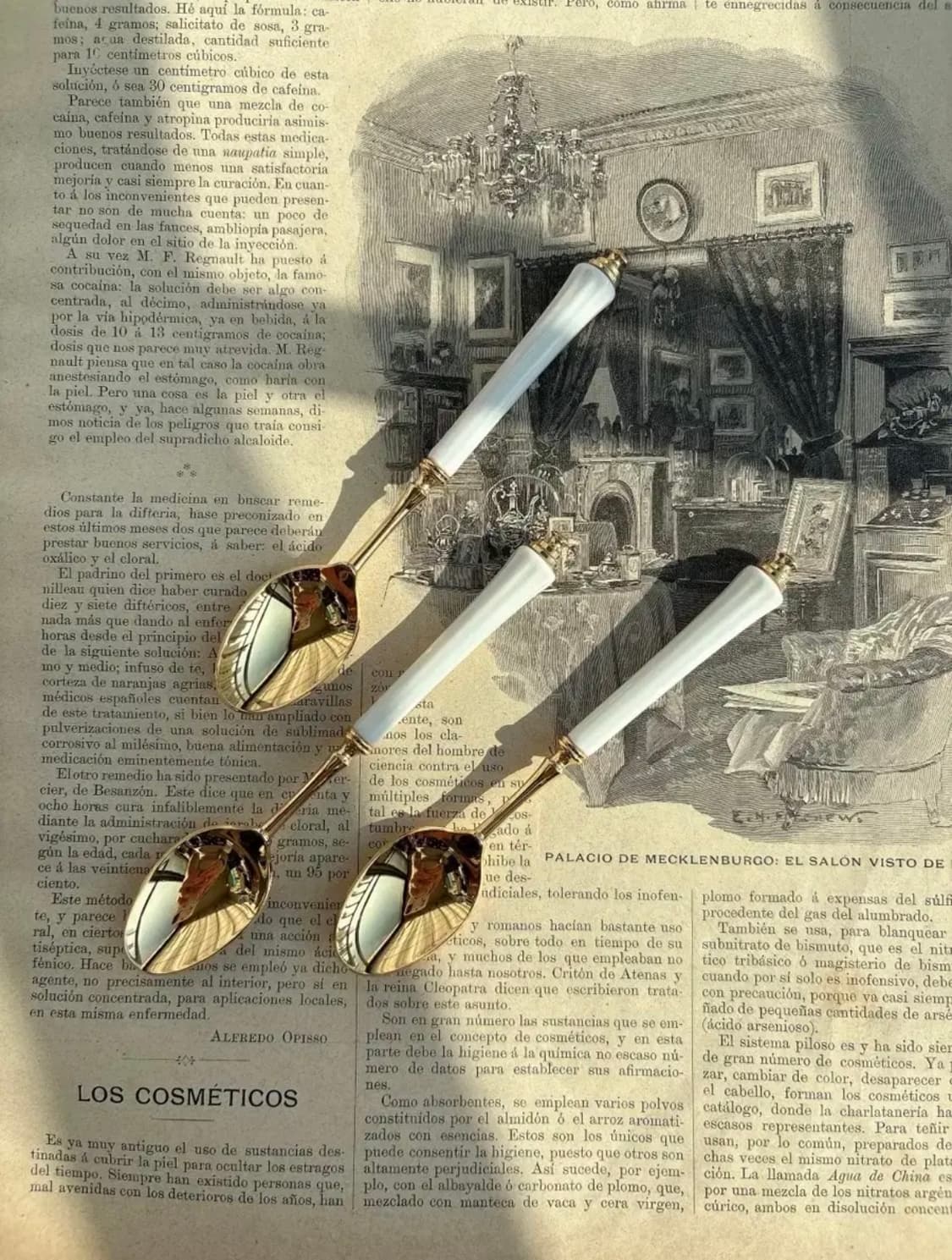 일본 골드플레이트 포셀린핸들 티스푼세트 상품이미지1