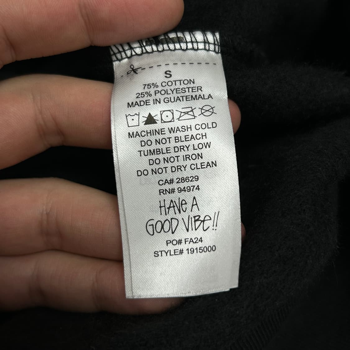 스투시 베이직 로고 블랙 맨투맨(S) 상품이미지3