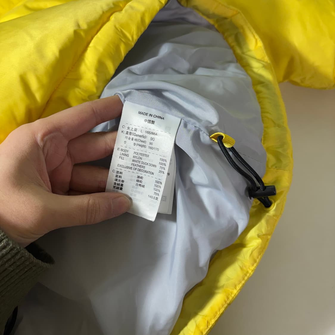 우먼L 나이키 옐로우 덕다운패딩 상품이미지4