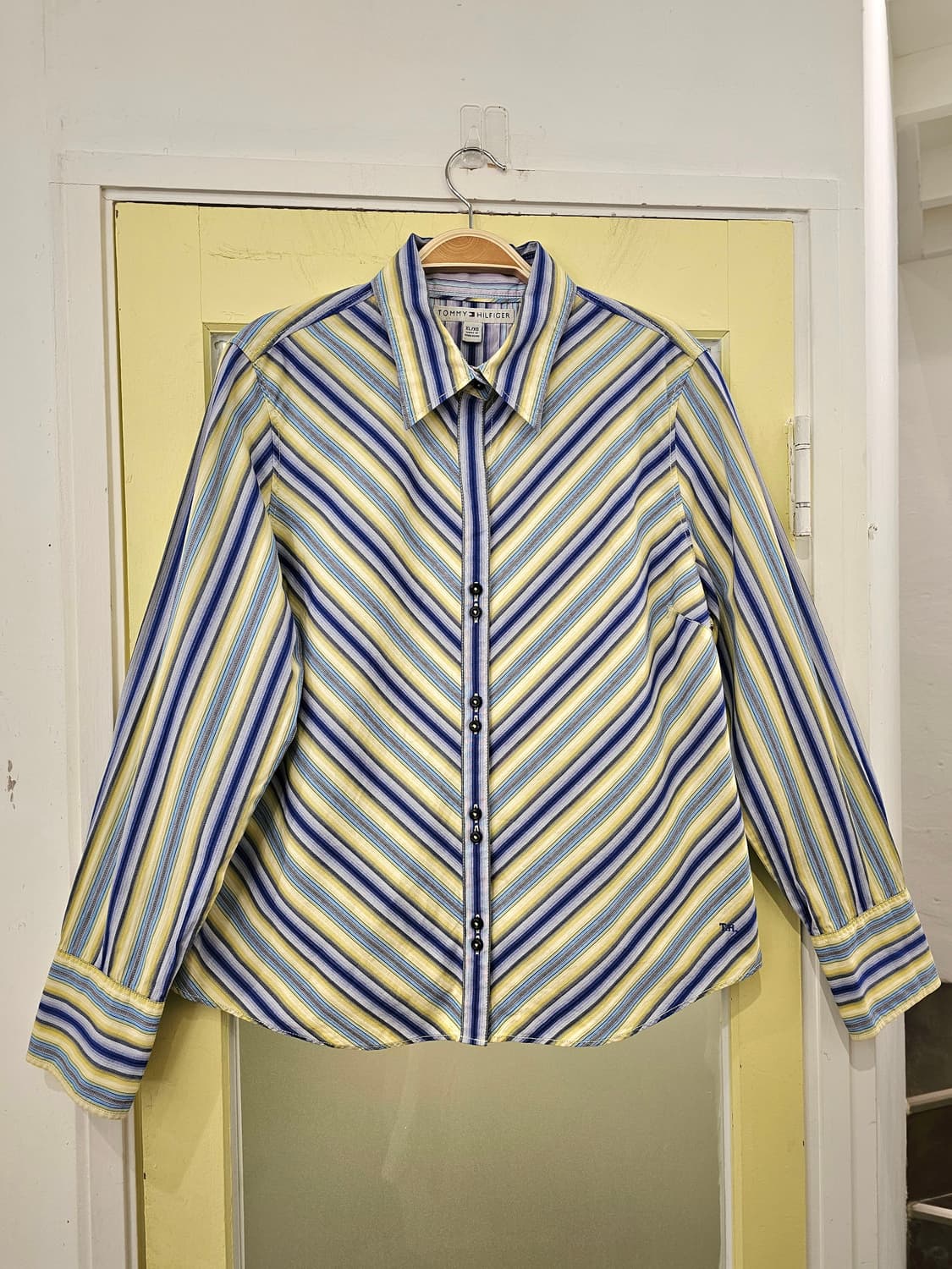 80-90's Tommy Hilfiger 사선 스트라이프 셔츠 상품이미지3