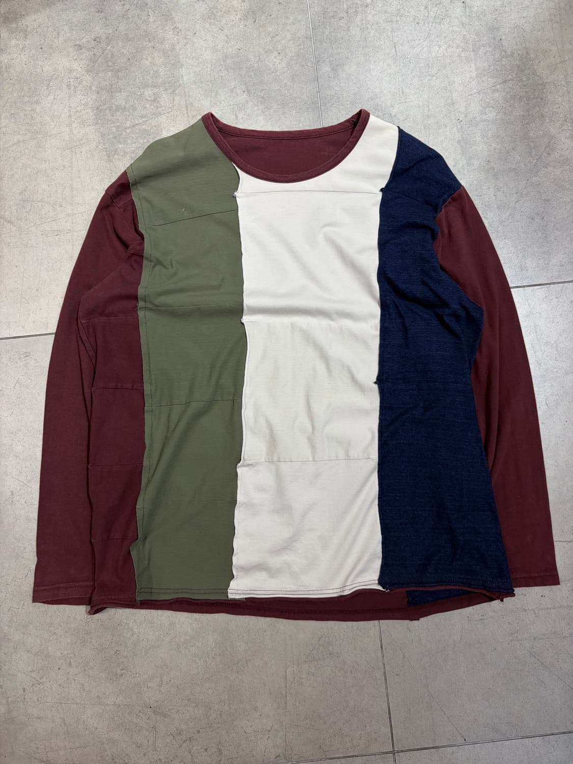 ground y 요지 야마모토 코튼 패치워크 슬리브 티셔츠 상품이미지2