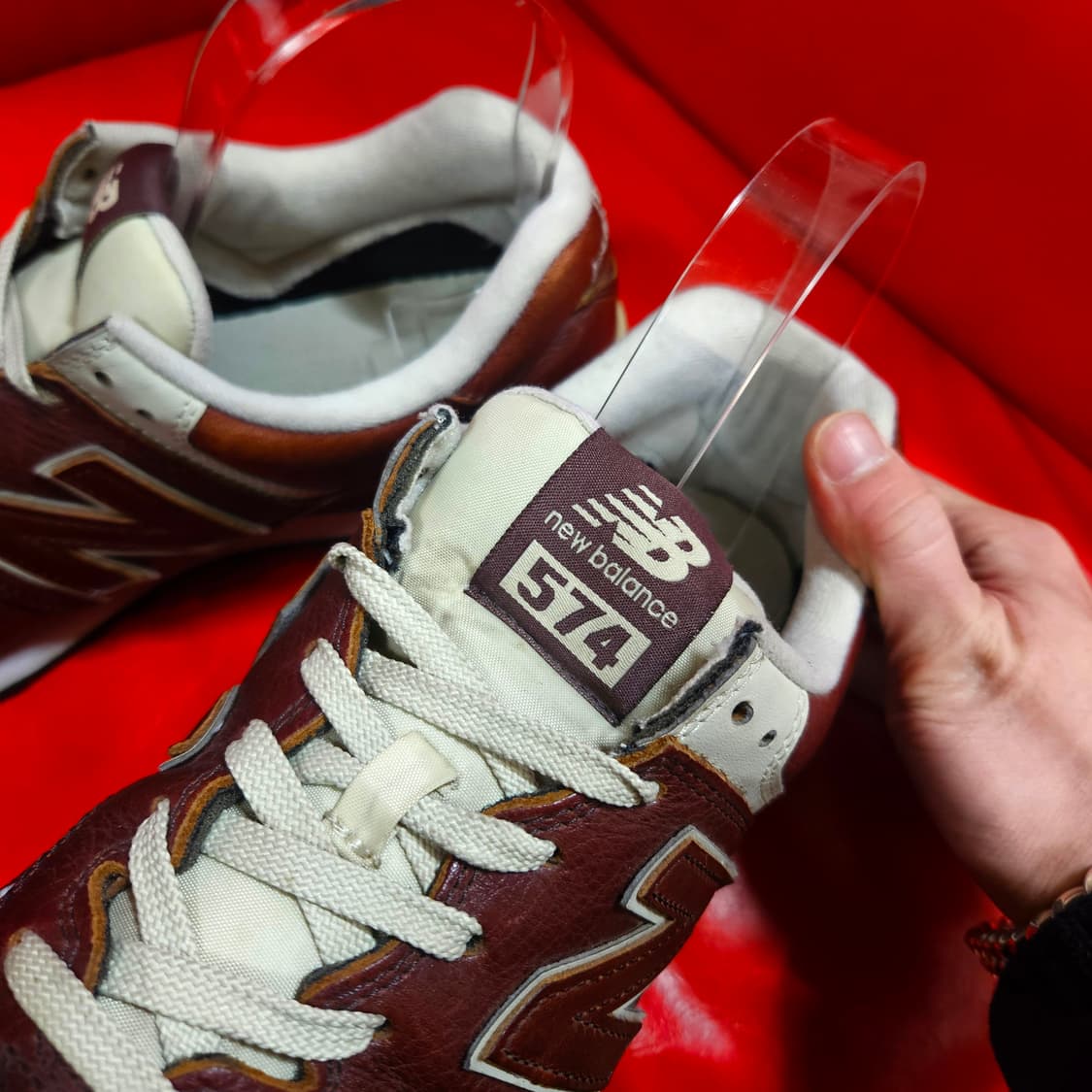 뉴발란스 No. 574 레더 다크 브라운 285 size 상품이미지6
