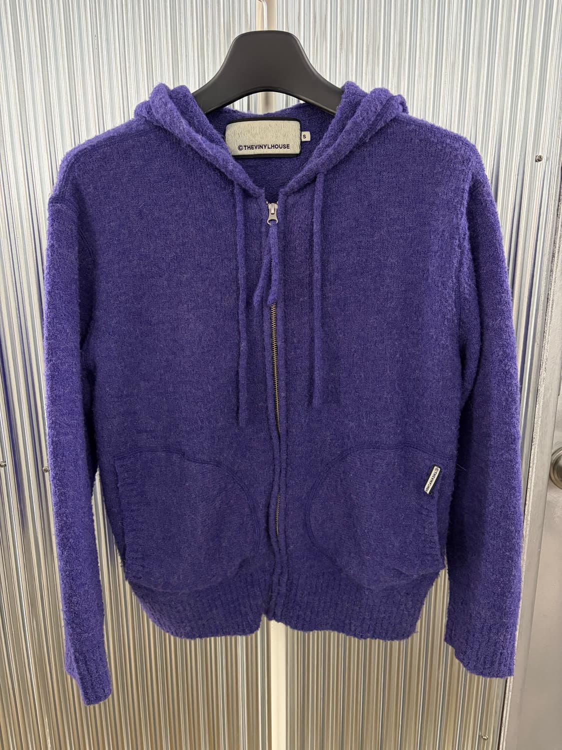 Thevinylhouse knit zipup purple S 상품이미지2