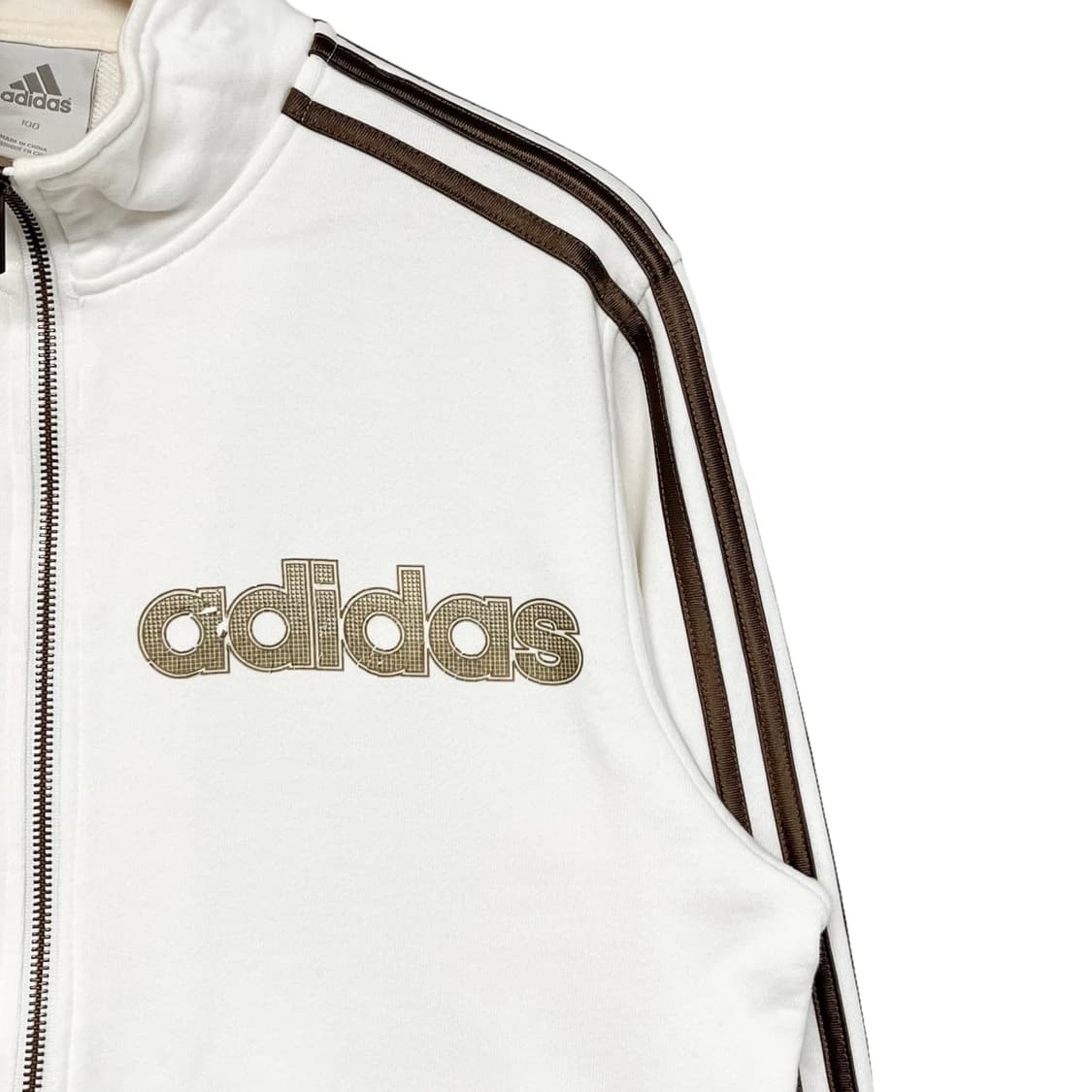 아디다스 빈티지 y2k 스웻 트랙 자켓 화이트 브라운 상품이미지3