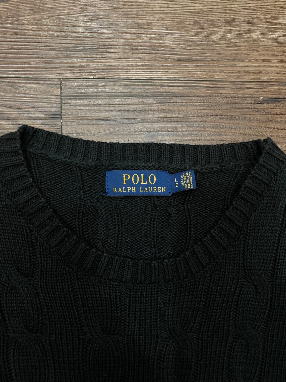 폴로 랄프로렌 케이블 니트 코튼 스웨터 블랙 상품이미지6