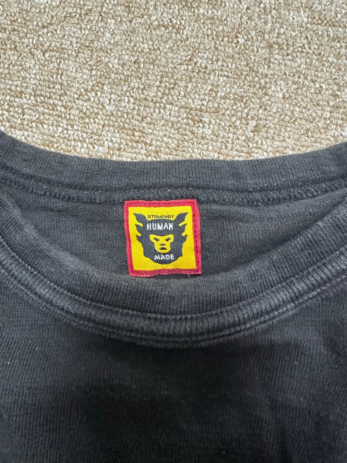 휴먼메이드 하트 배지 티셔츠 블랙 2xl 판매합니다. 상품이미지3