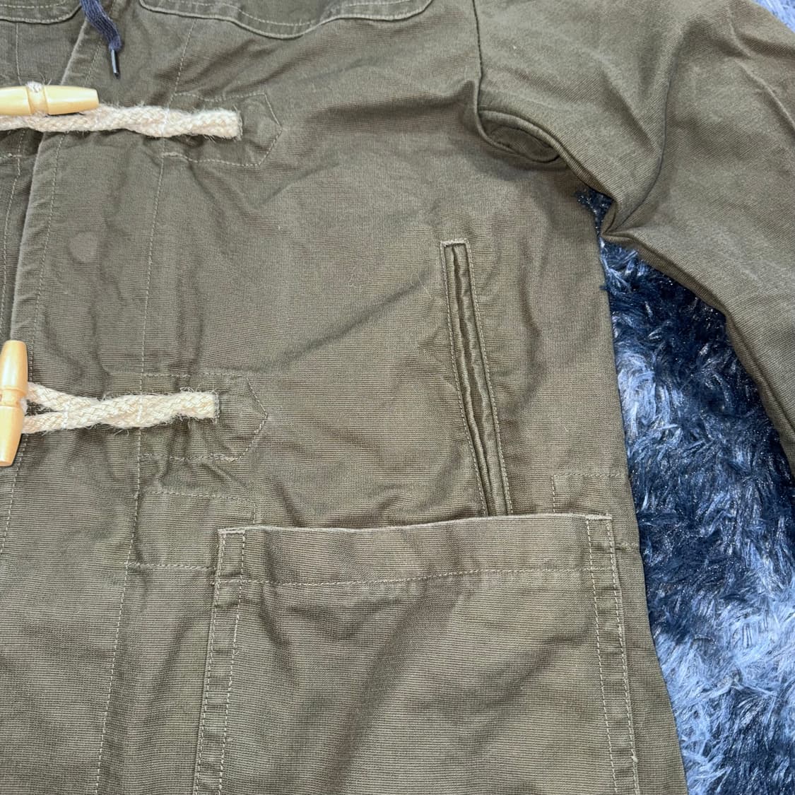 투티/ 0091 프리즘웍스 후드 더플 트랜치 코트 떡볶이 카키 상품이미지9